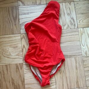 OAS Red One-Shoulder Swim One Piece